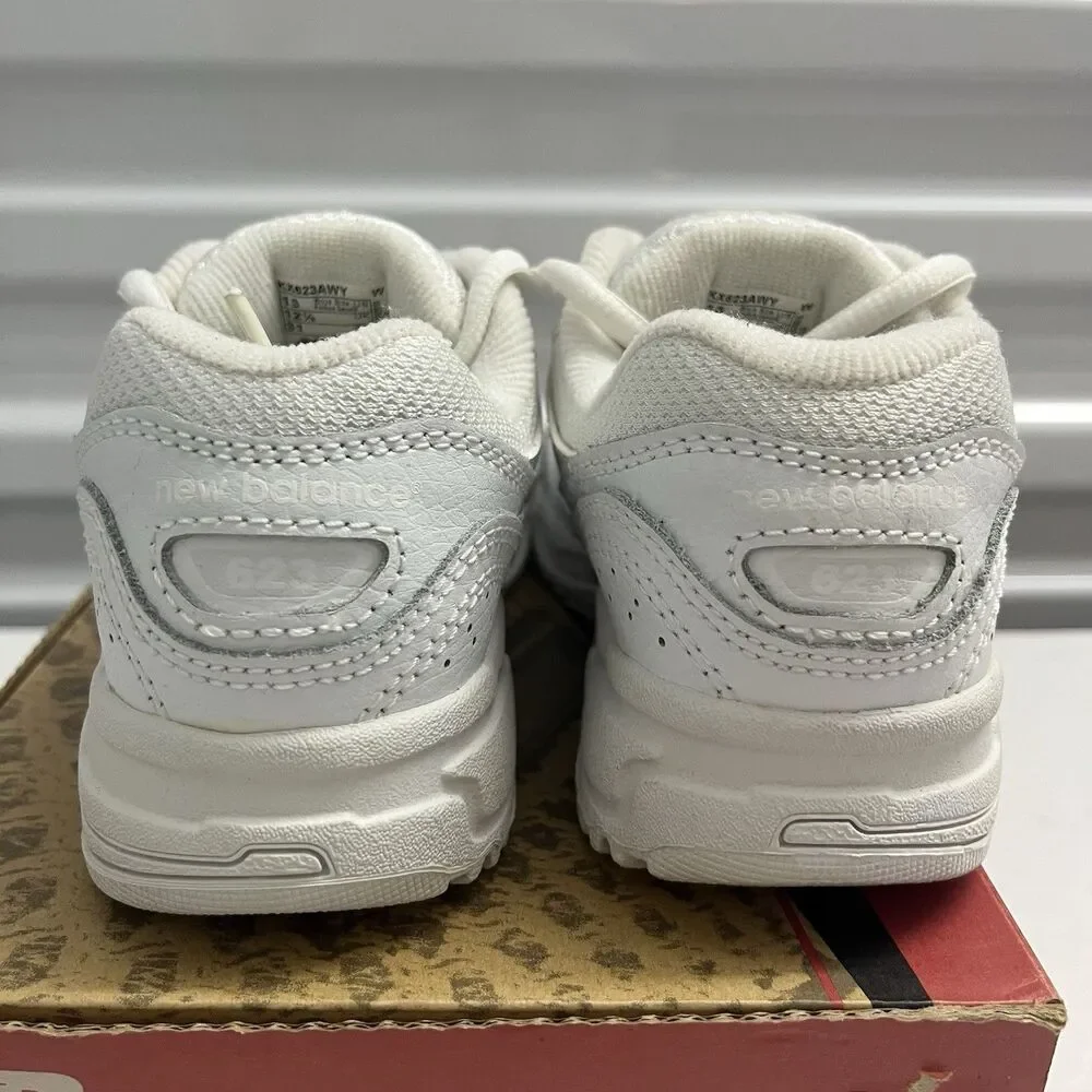 New Balance Little Kid White 623 Uniform Sneaker Shoes SZ 12 Extra Wide